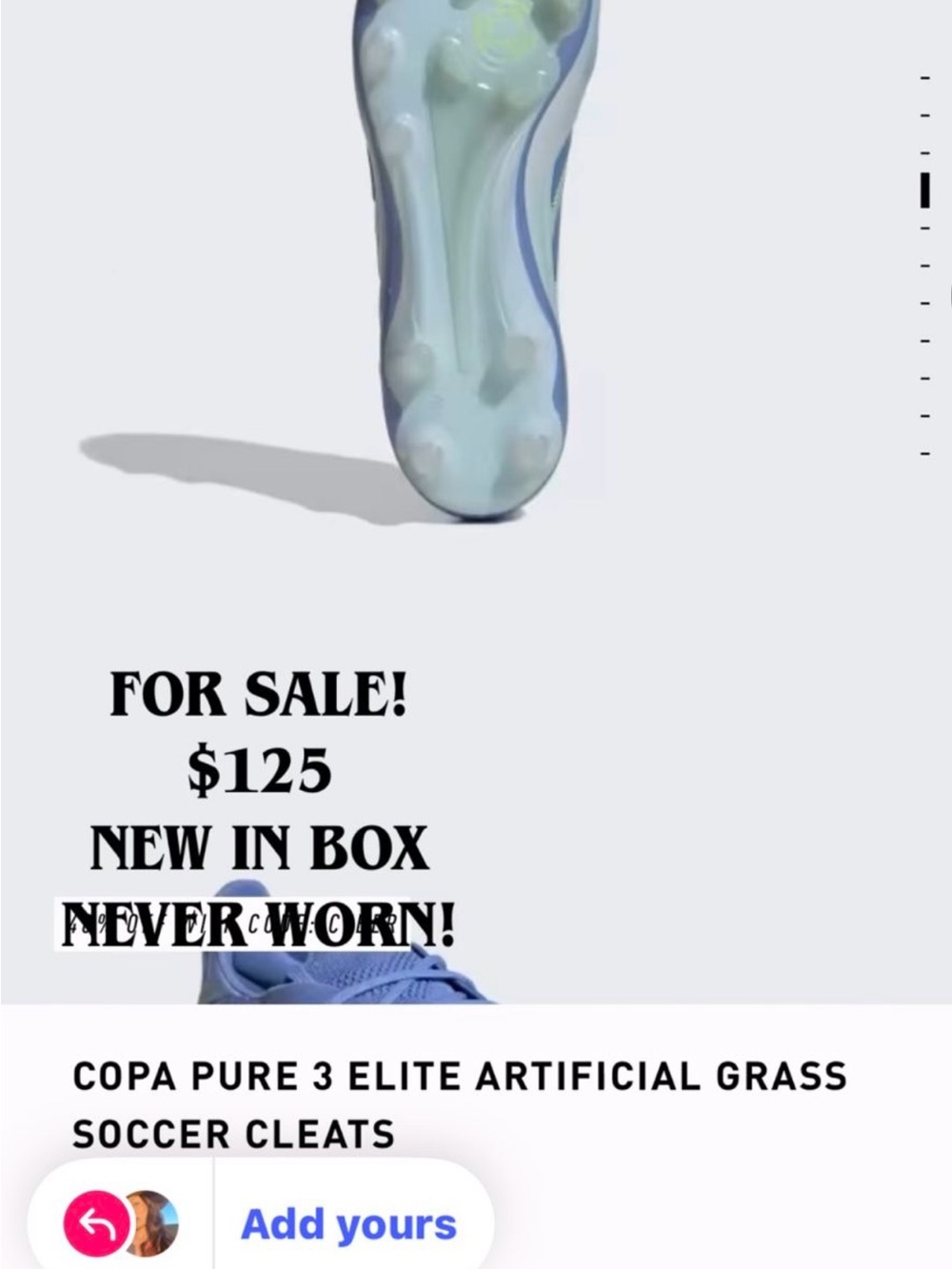 adidas Copa Pure 3 Elite Women's Soccer Cleats - Light Blue